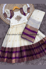 Kids Cotton Silk Lehenga Choli Design