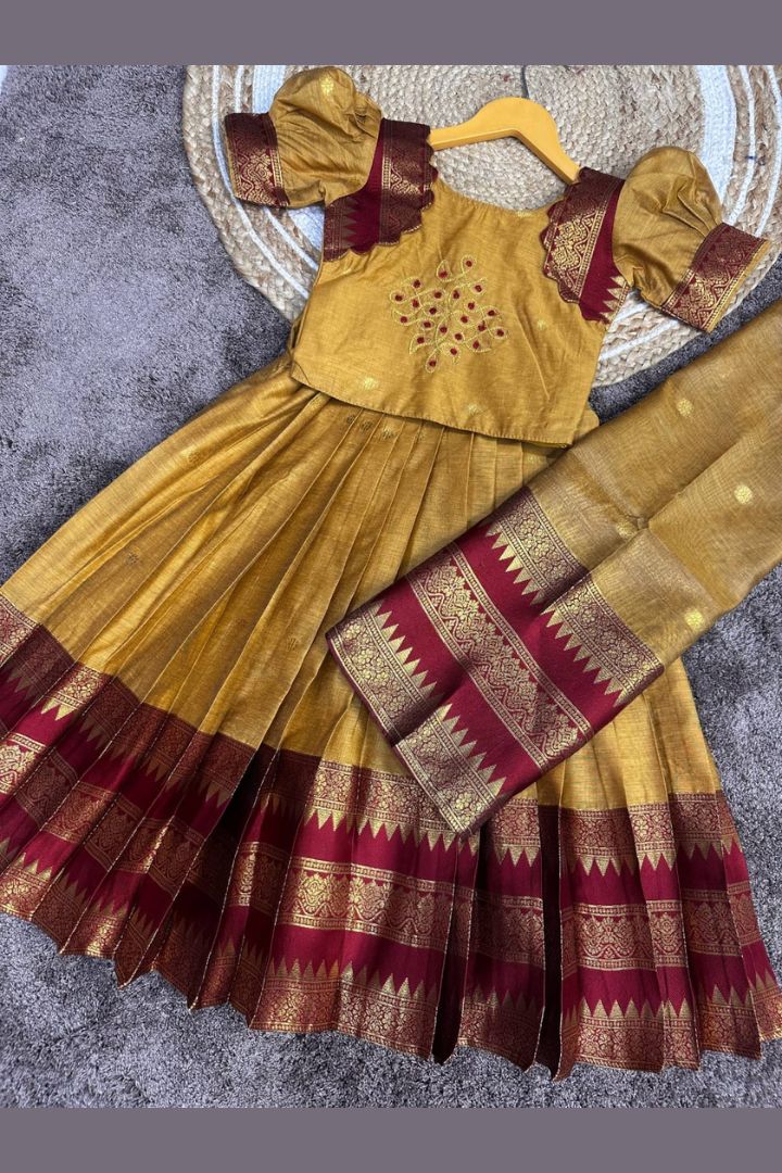 Kids Cotton Silk Lehenga Choli Design