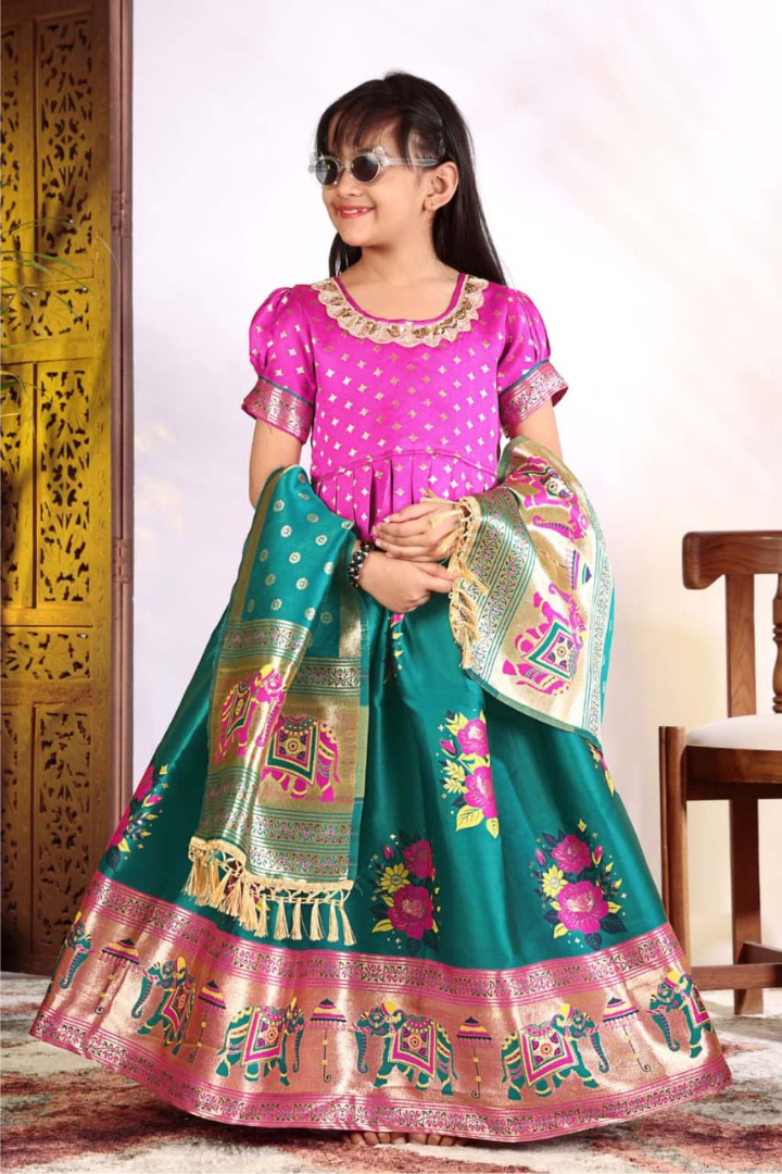 Ethnic girls lehenga choli for weddings and festive celebrations