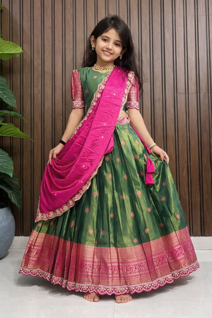 New Launching Kids Lehenga Choli – Premium Zari Weaving Work
