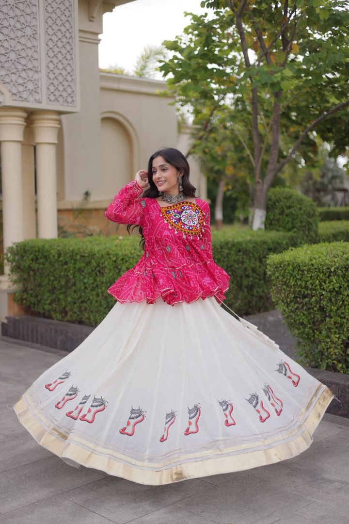 Full-stitched Navratri lehenga choli with traditional festive detailing