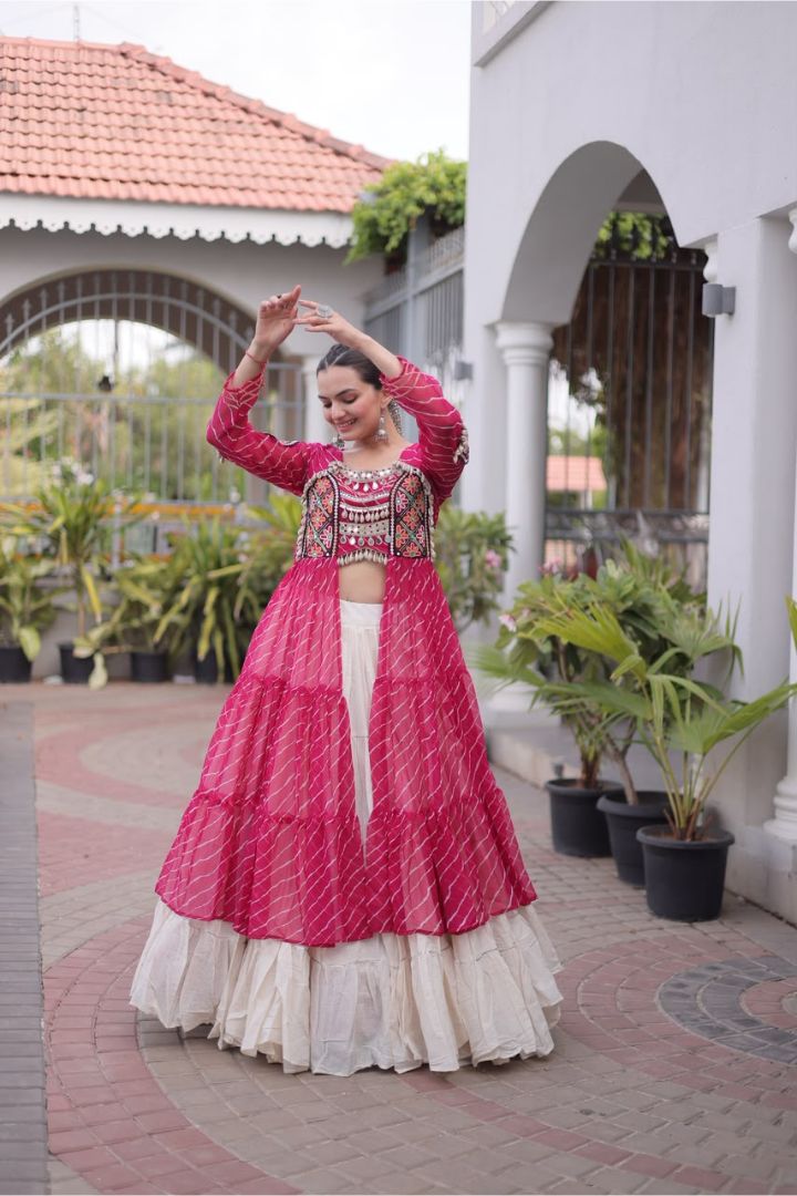 Gujarati lehenga with traditional Kutchi patchwork