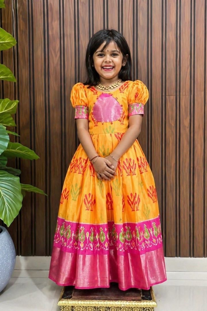 Designer Full Flair Kids Party Wear Gown
