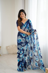 GC Printed Georgette Silk Saree