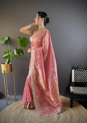 Adorable and Most Beautiful Pink Designer Saree By Reni Creation