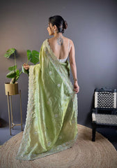 Adorable and Most Beautiful Green Designer Saree By Reni Creation™