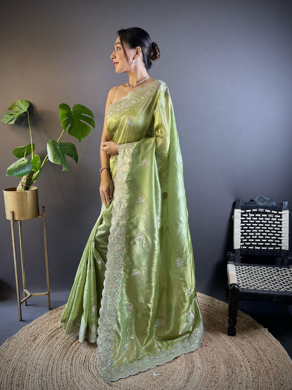 Adorable and Most Beautiful Green Designer Saree By Reni Creation™