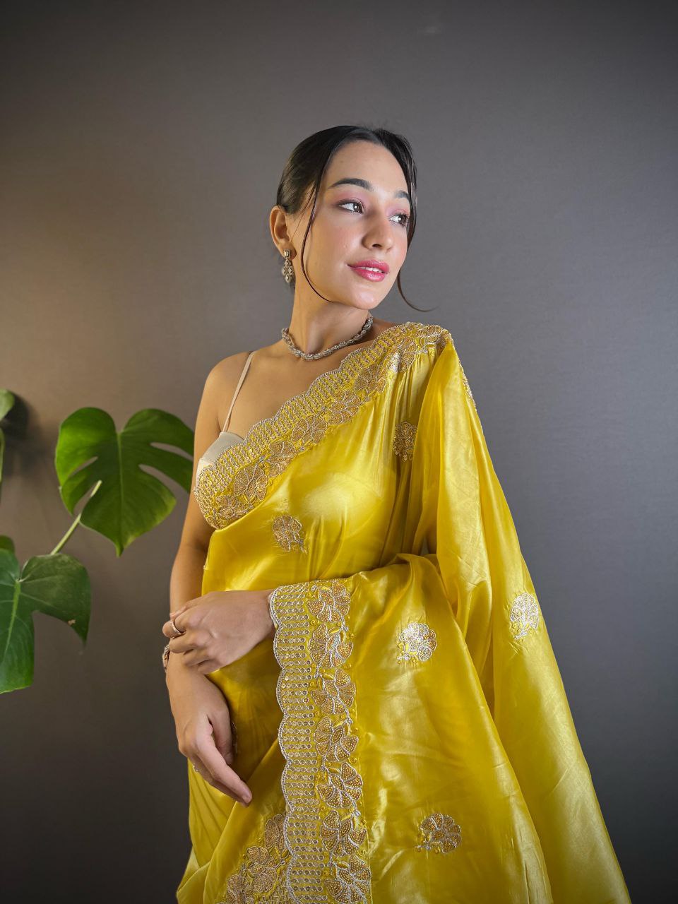 Adorable and Most Beautiful Yellow Designer Saree By Reni Creation™