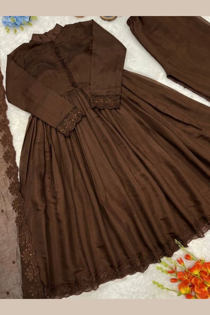 Luxury embroidered ethnic wear gown
