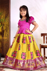 Patola Style Kids Lehenga Choli in premium Jacquard fabric