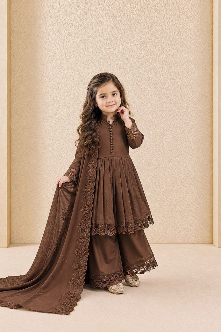 Full Stitched Kids Gown Set