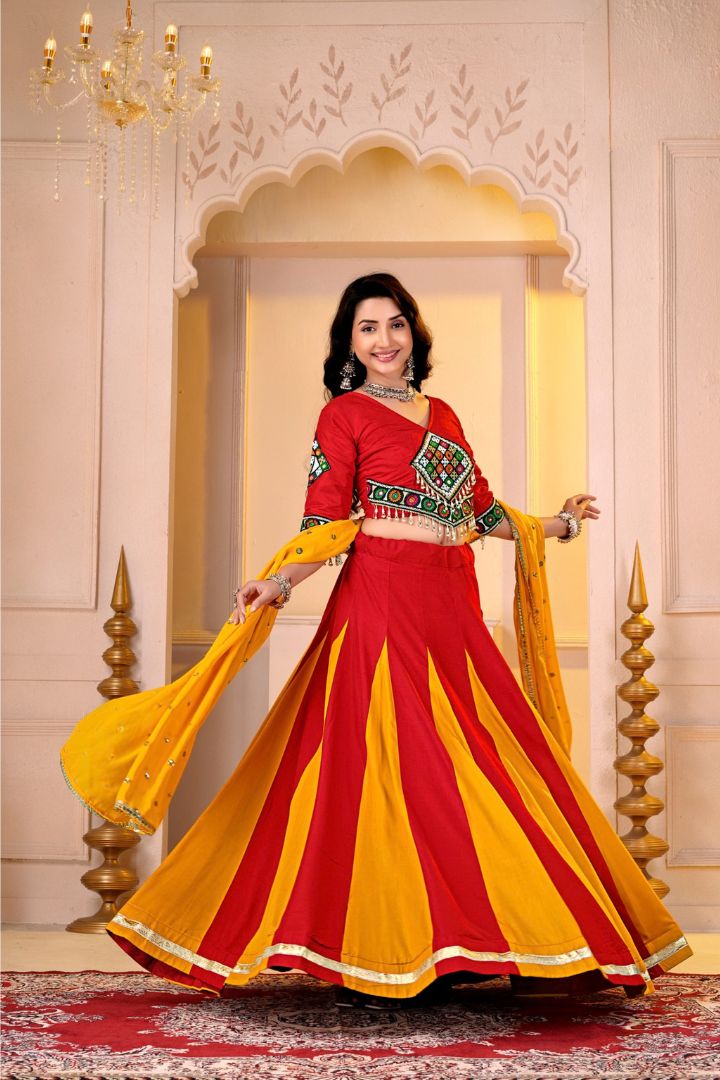 Designer Cotton Lehenga Choli | Gamthi Work