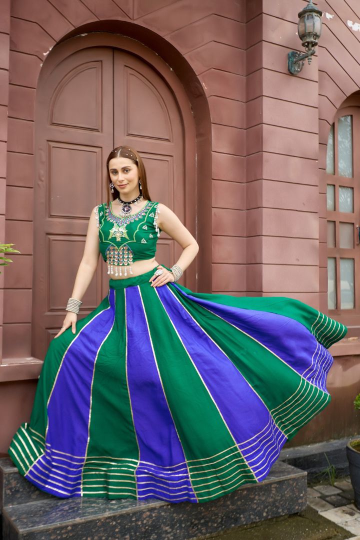 Designer Navratri lehenga with embroidered choli