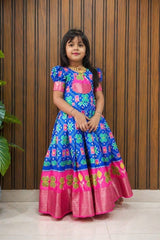 Girls Pure Silk Wedding And Festive Gown
