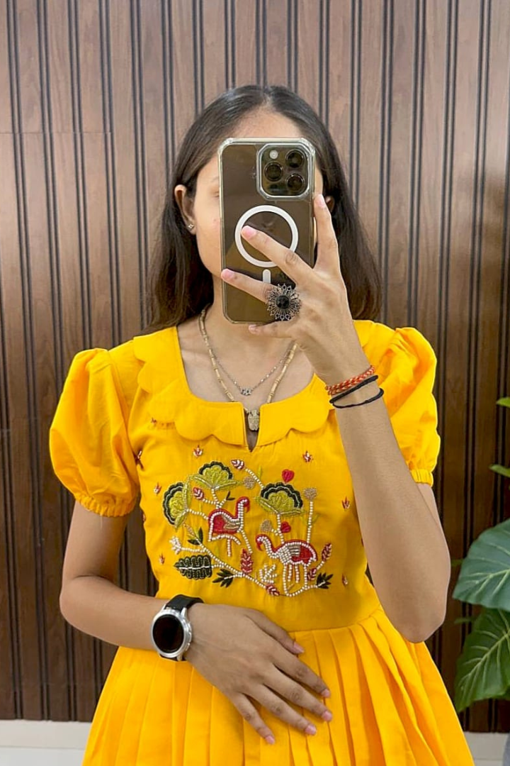 Elegant Hand Embroidered Frock