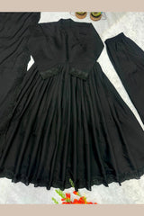 Elegant embroidered gown with full sleeves