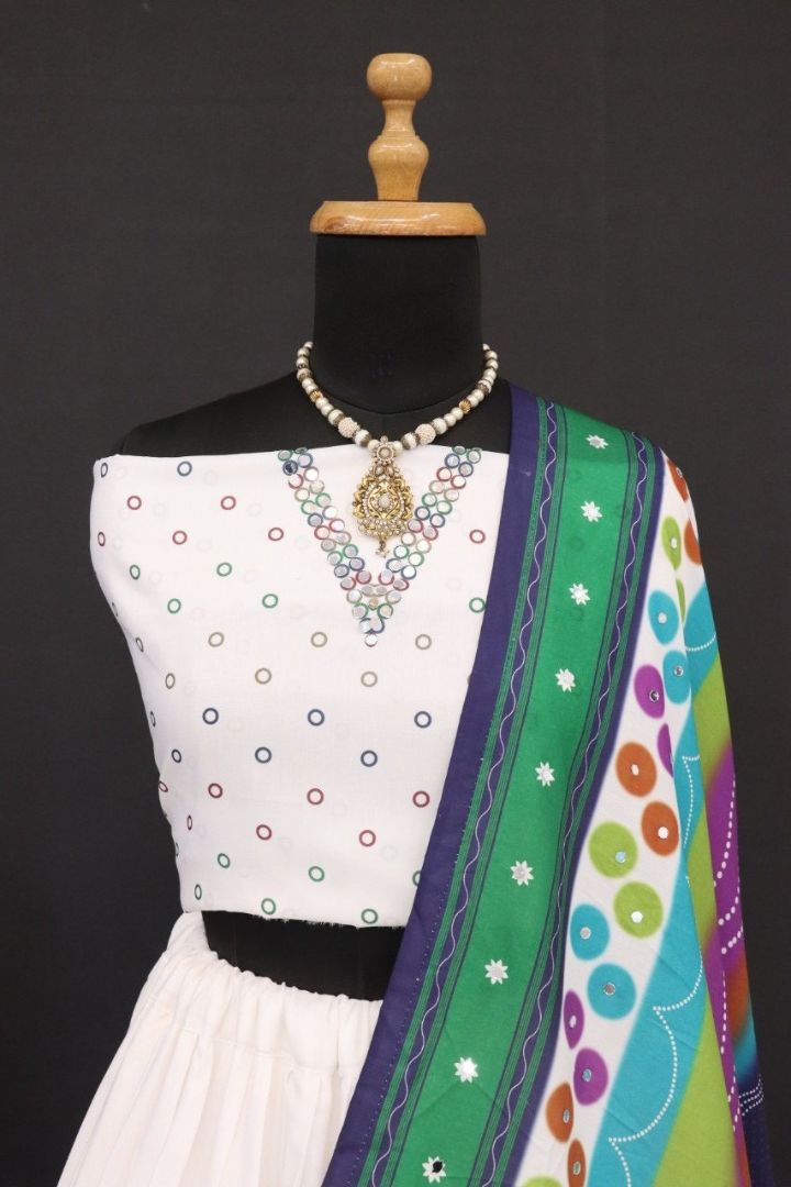 Muslin Lehenga Choli with matching Dupatta