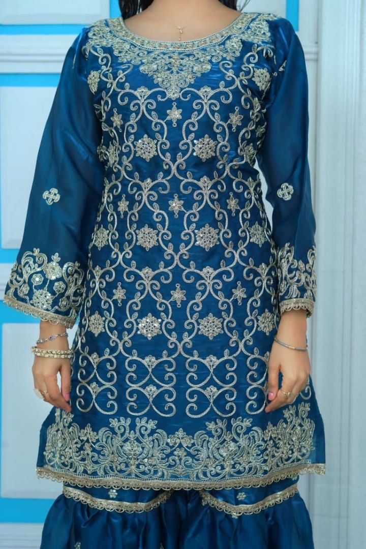 Premium designer sharara suit with 3 meter flared sharara
