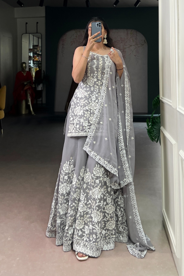 Star Georgette Ethnic Dress Set