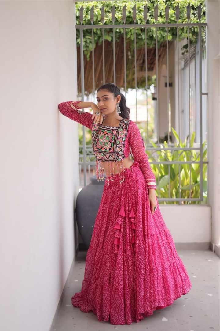 Navratri festival wear with 12-meter flair for Garba and Dandiya nights.
