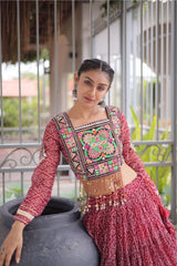 Women's Navratri Bandhani Lehenga Choli for festive and cultural events.