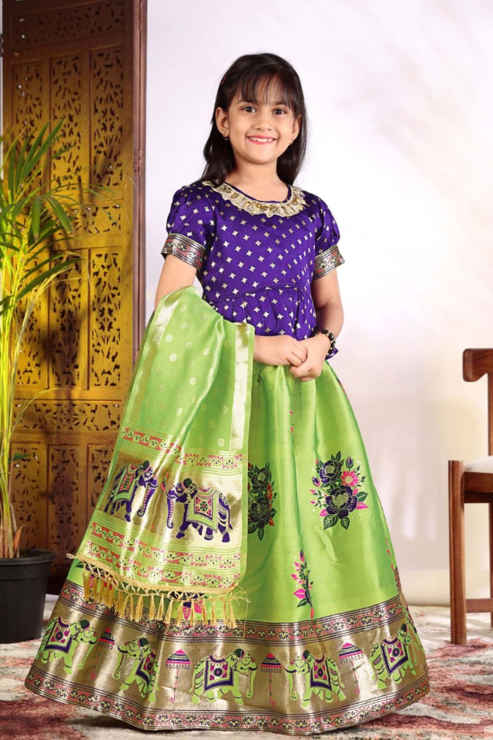 Kids ethnic Patola lehenga with dupatta